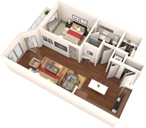 Veranda Highpointe Apartments Challenger 3D Floor Plan